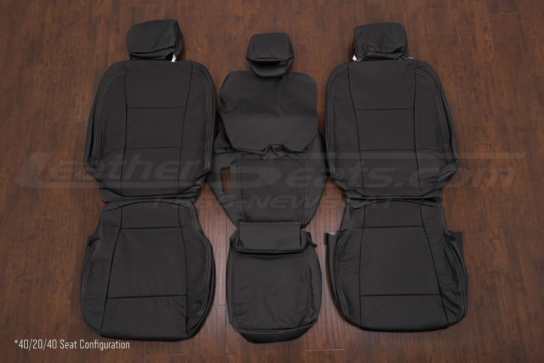 2019-2022 Ford Superduty Leather Seat Interior Kit - Black - Front seat 40/20/40 seat configuration