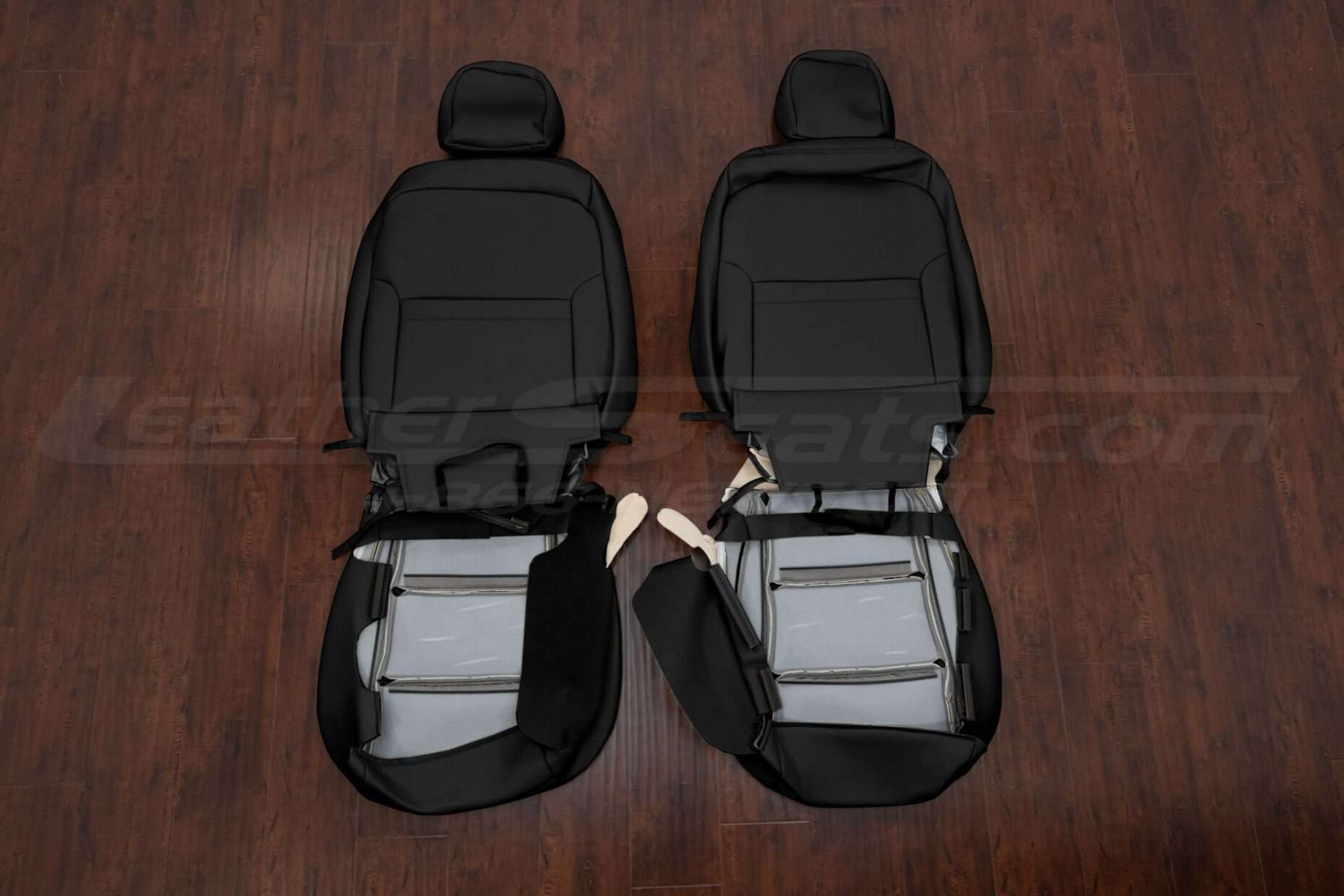 Front seat upholstery flipped