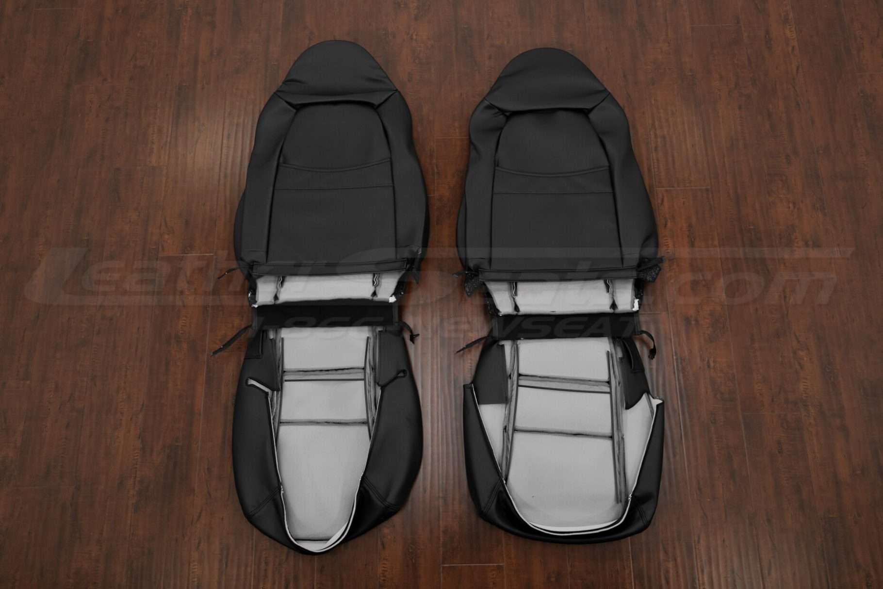 Front seat upholstery flipped