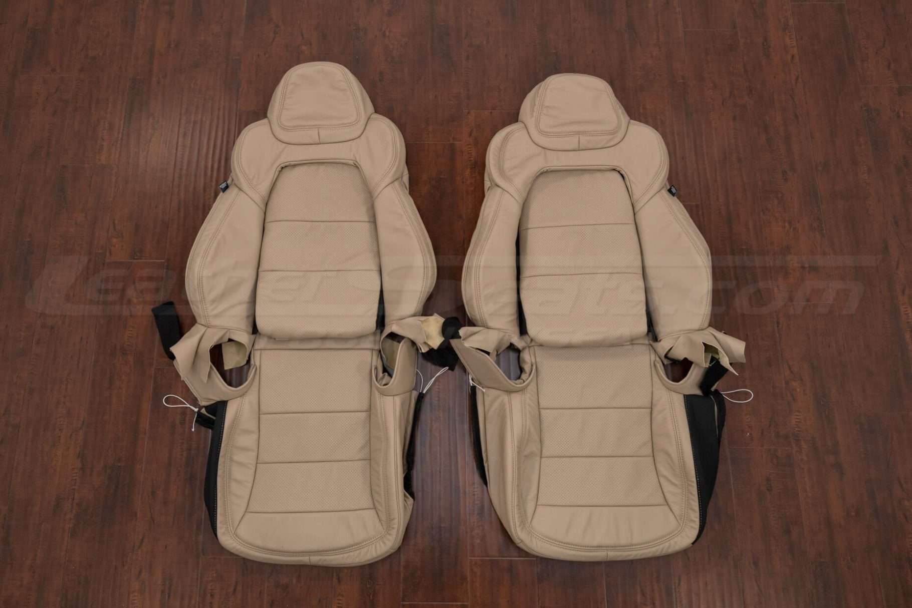 2012-2013 Chevrolet C6 Corvette leather seat interior kit - Sandstone - Front seat upholstery with perforated inserts