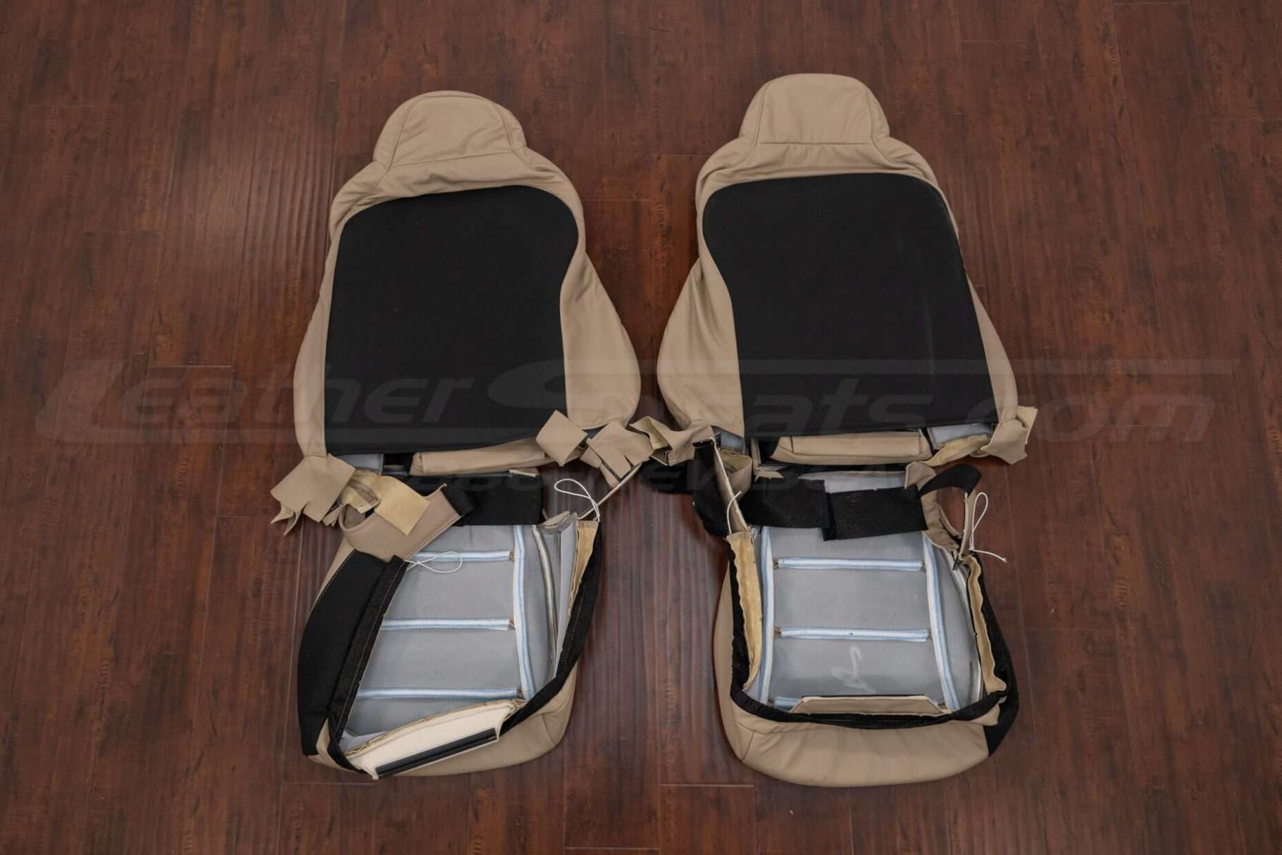 Front seat upholstery flipped