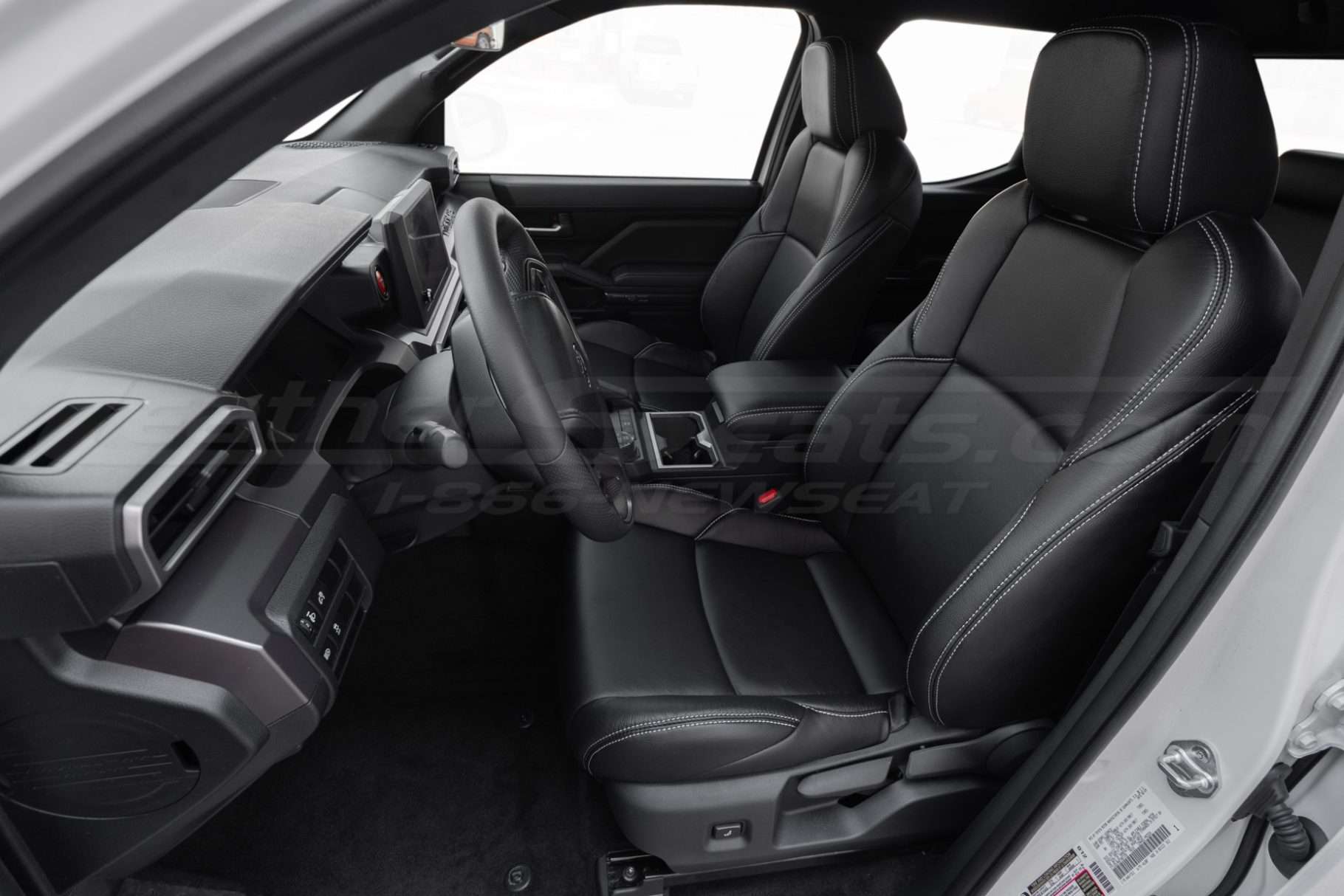 Custom black toyota tacoma double cab leather seat covers