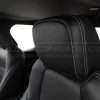 Toyota tacoma black leather headrest cover with contrast stitching