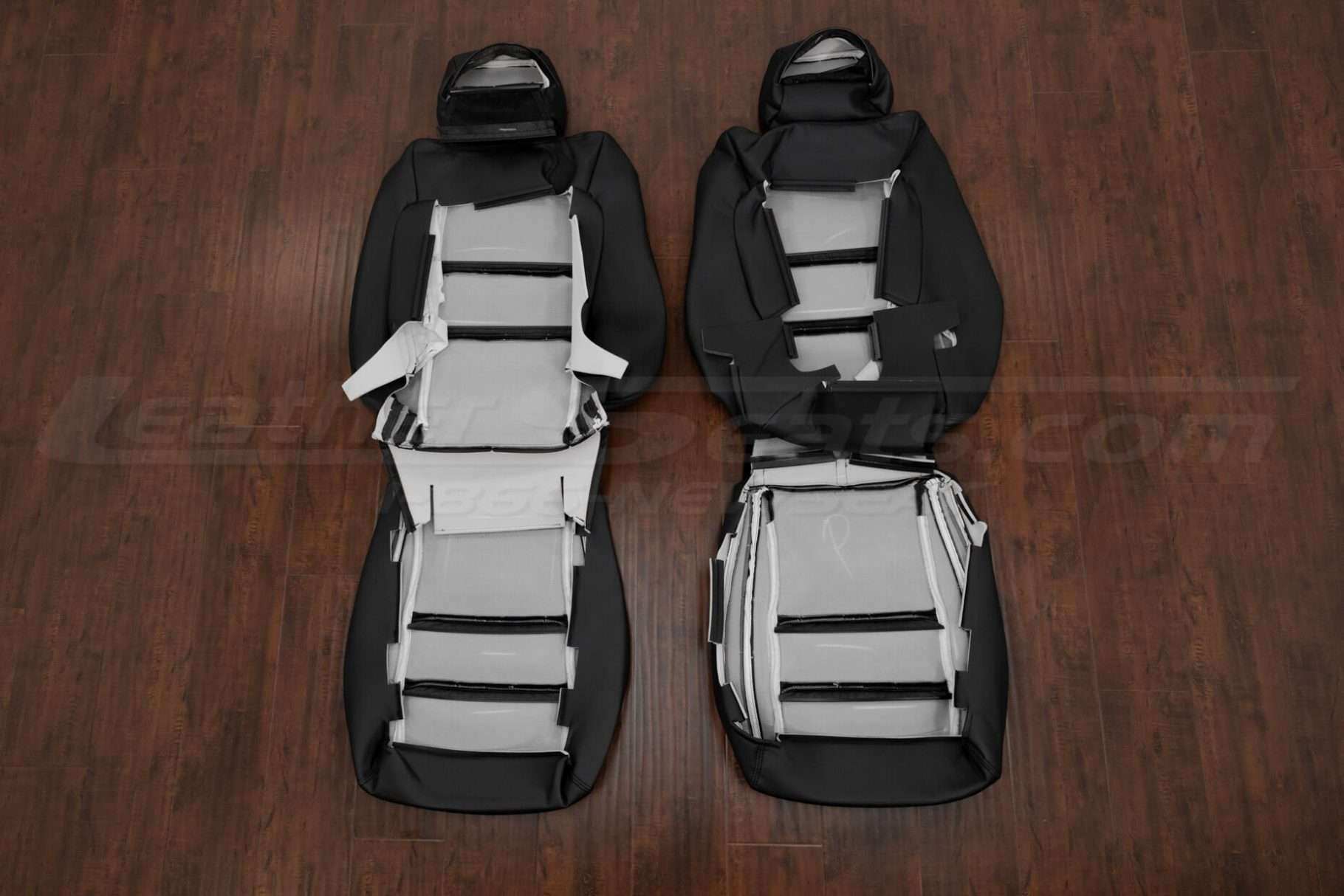 Front seat upholstery flipped