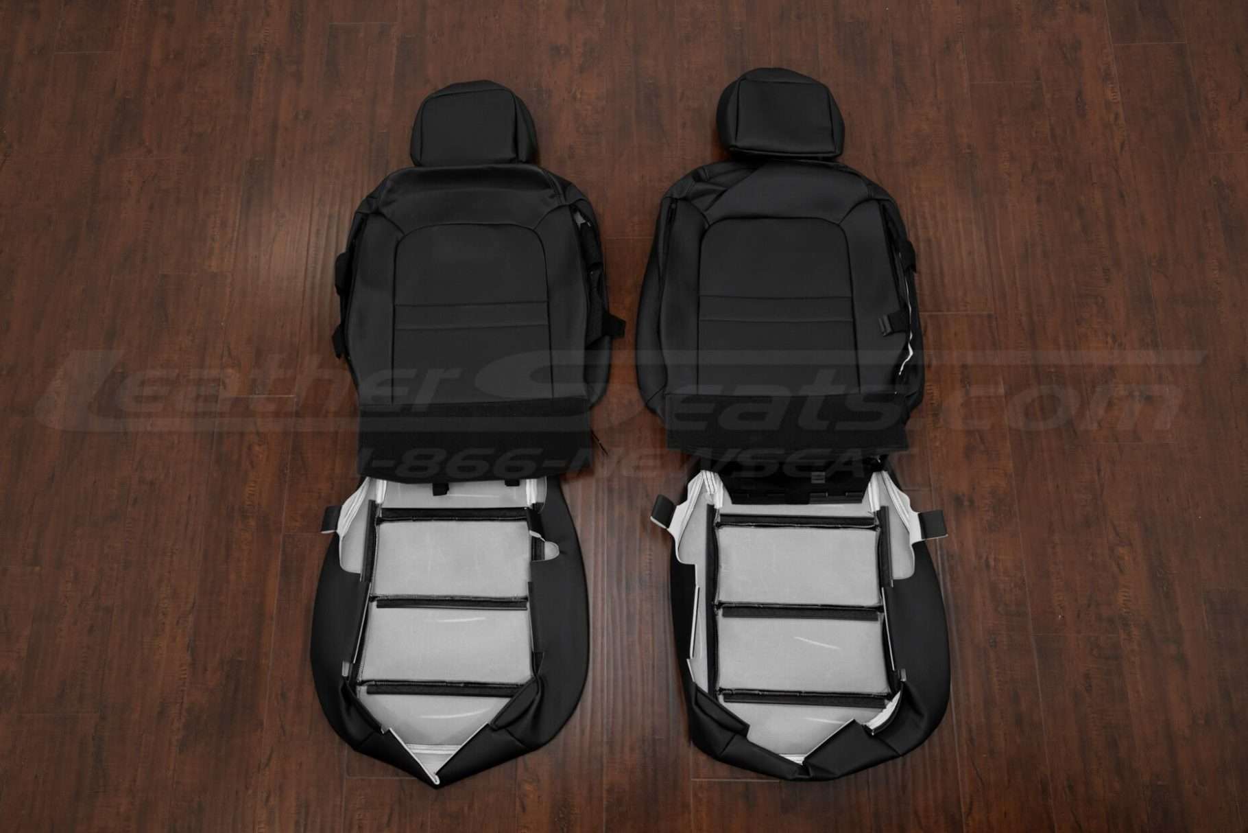 Back view of front seat upholstery