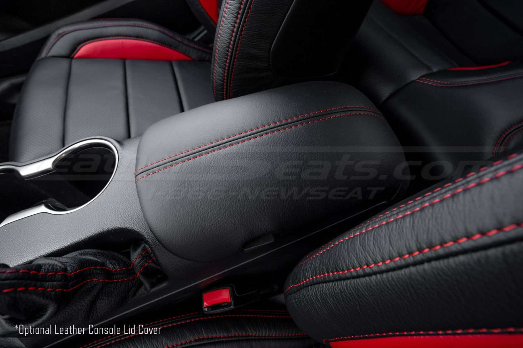 Optional Leather Console Lid Cover for 2015-2023 Ford Mustang