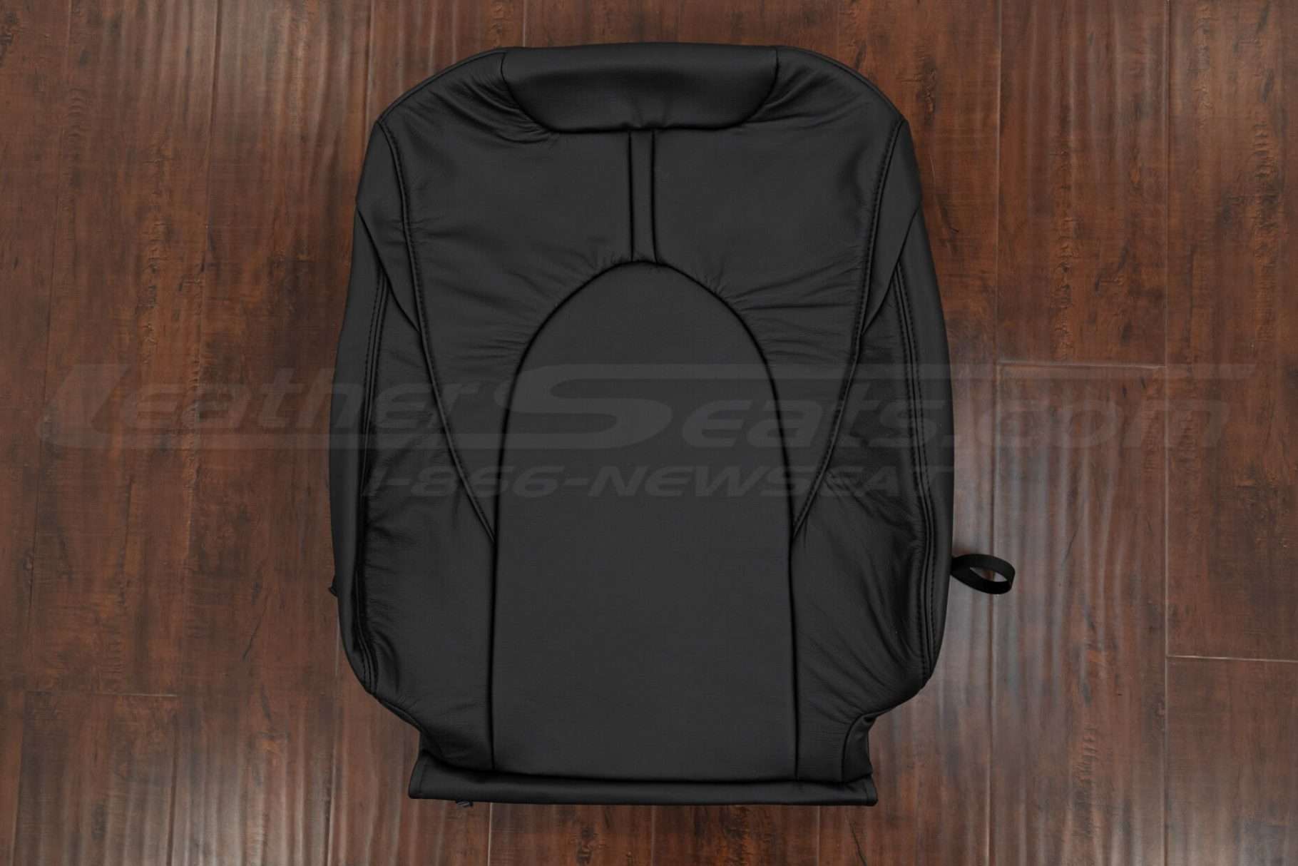 Black leather backrest upholstery