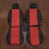 2001-2004 Lexus IS300 Sedan Custom leather seat upholstery kit - Black / Red Suede - Front seat upholstery with console lid cover