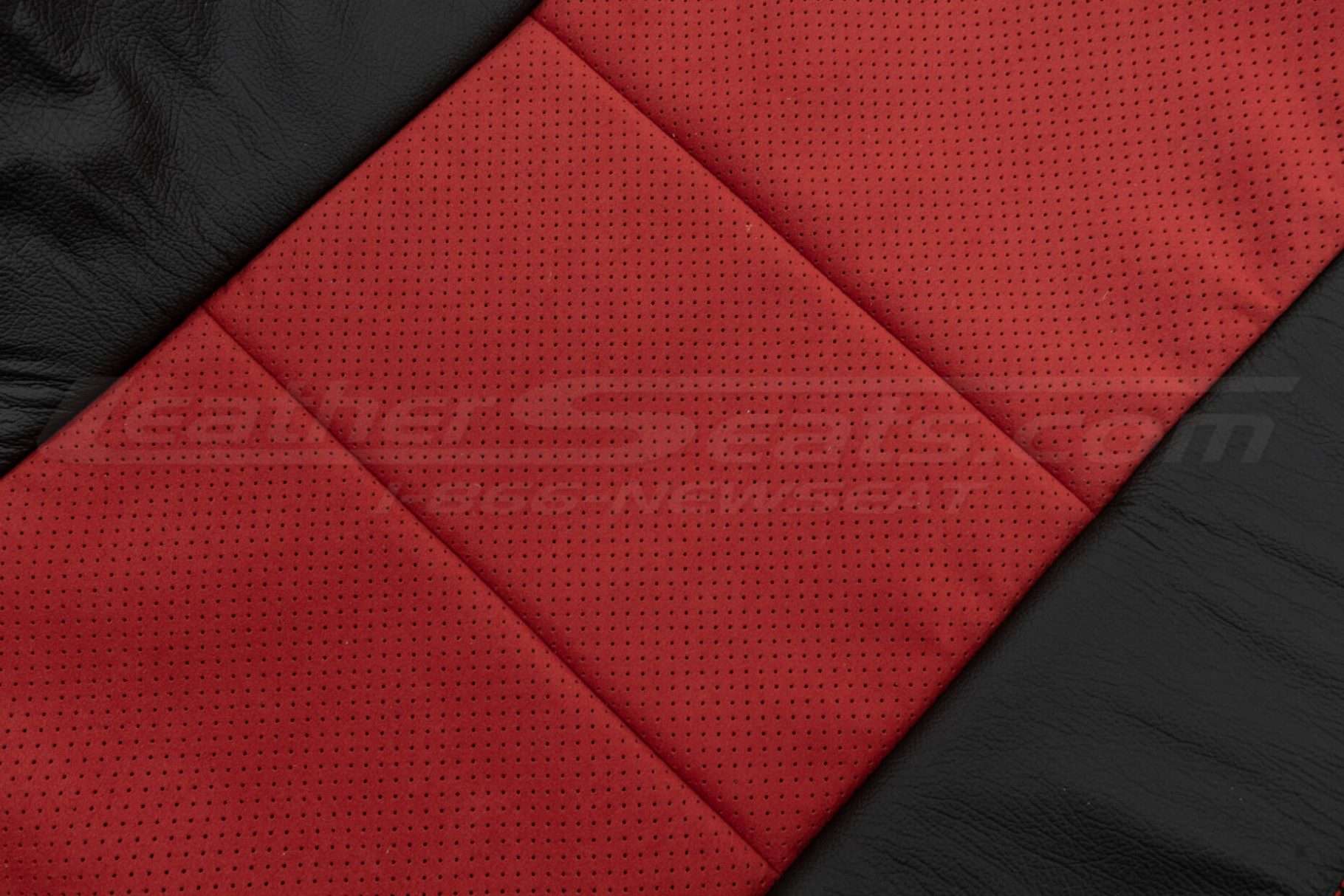 Perforated Red Suede close-up