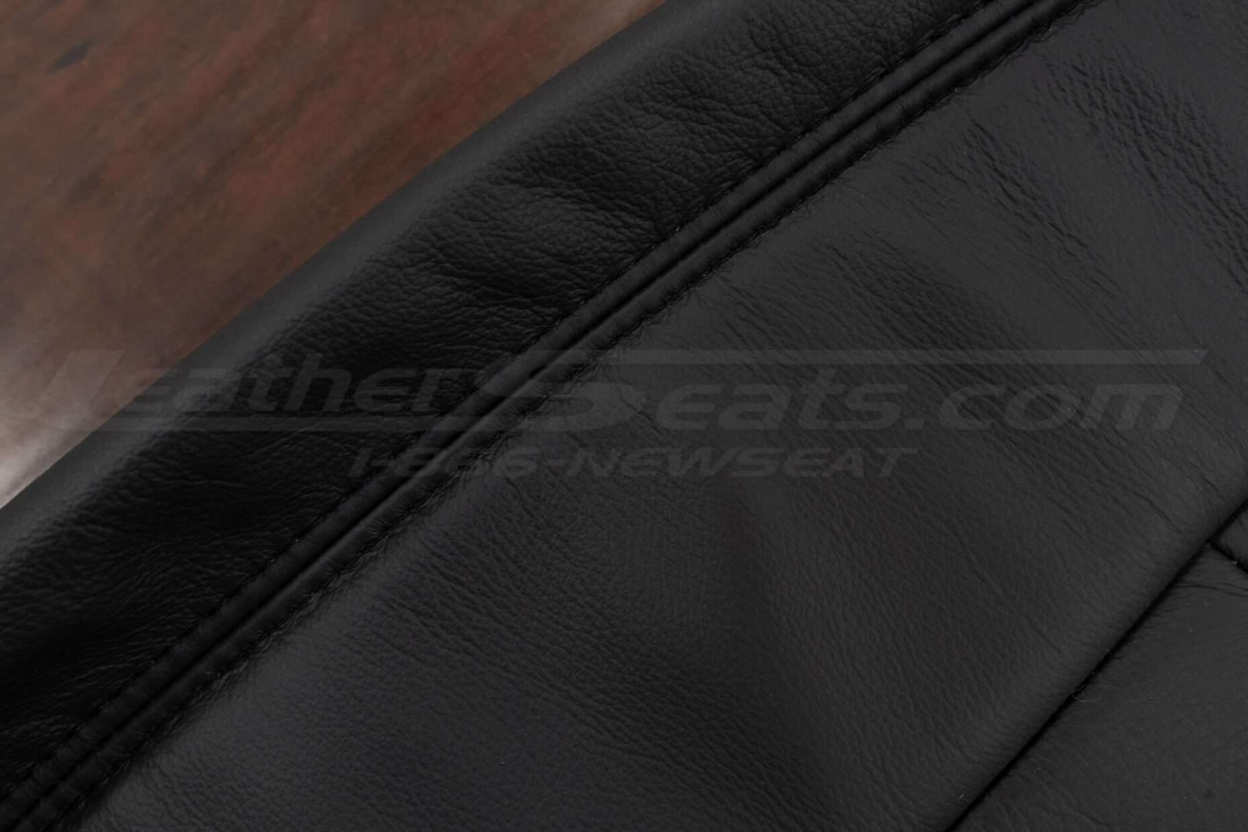Dark Graphite double-stitching on Dark Graphite leather