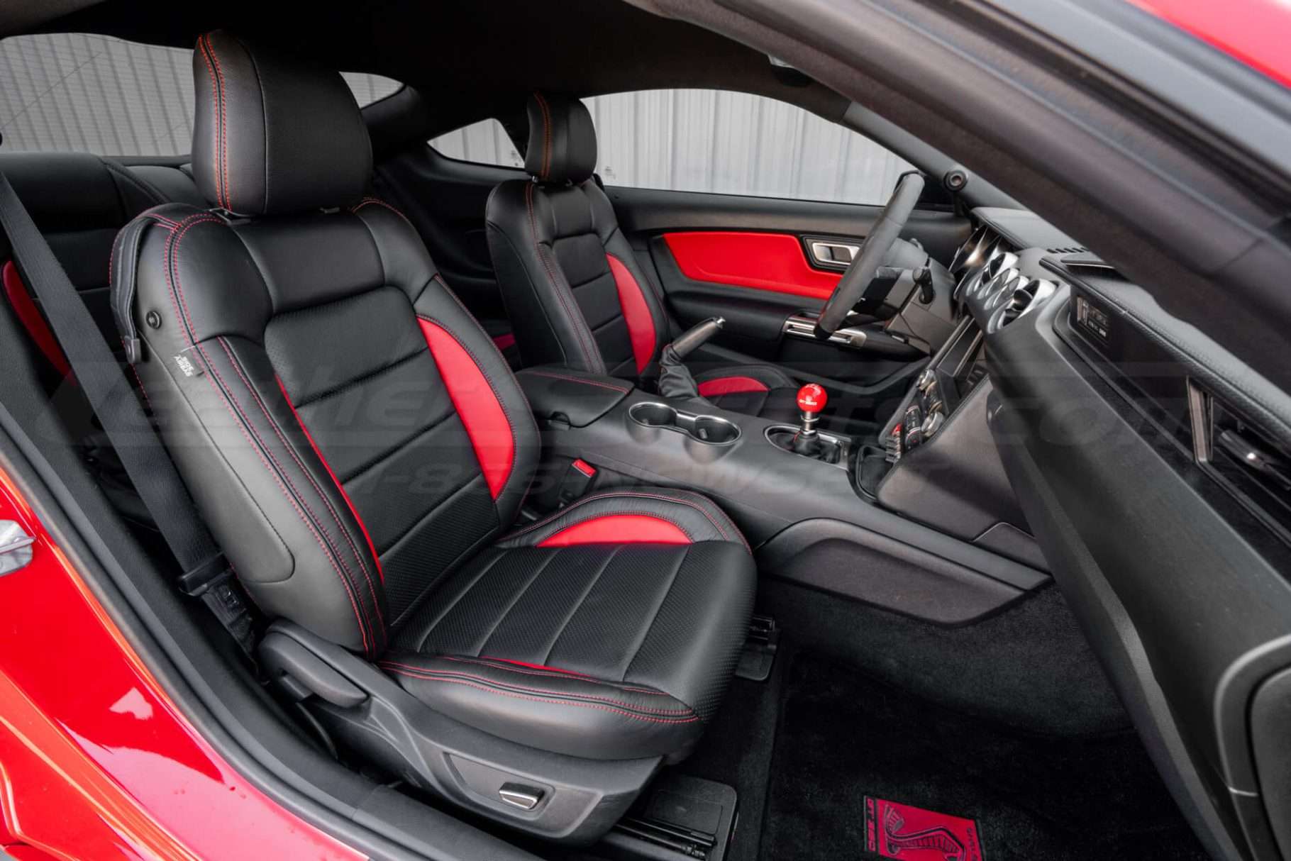 2017-2023 Ford Mustang GT with custom installed two-tone leather seats - front passenger