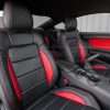 Installed leather front backrest section of passengerseat
