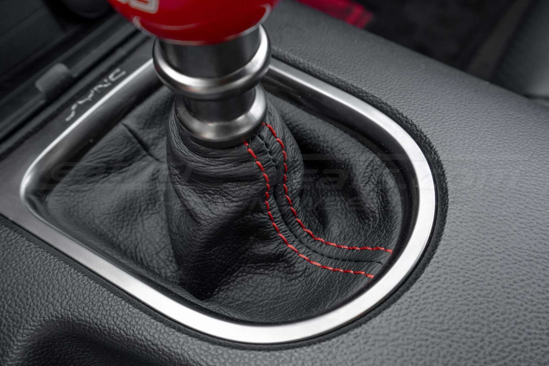 Side view of Ford Mustang GT leather shoot boo upholstery - installed