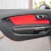 Black and Bright Red leather door panel insert - installed