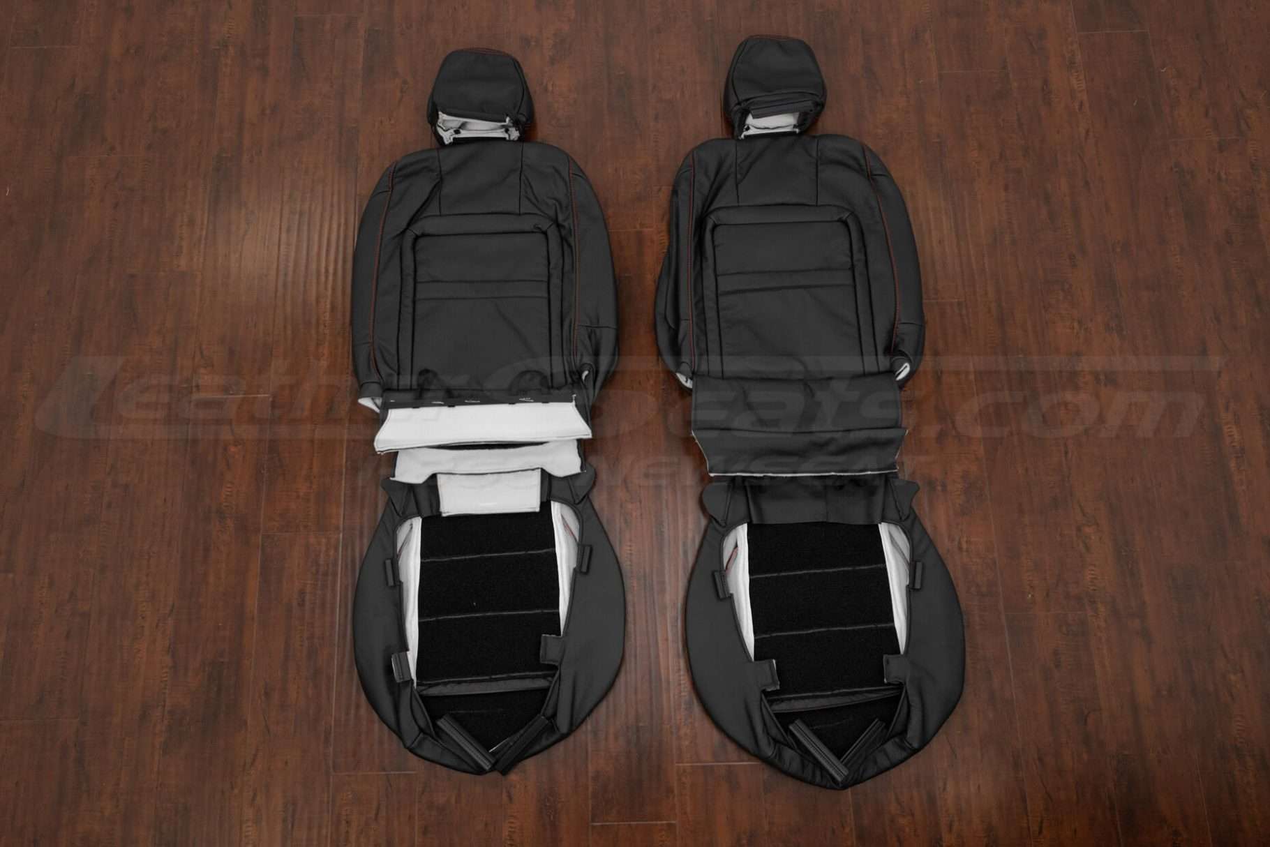 Back view of front seat upholstery