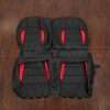 2017-2023 Ford Mustang GT 350 Leather Seat Upholstery Kit - Black/Bright Red - Rear seat upholstery
