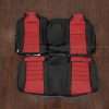 2011-2014 Dodge Challenger Coupe Leather Seat Upholstery Kit - Black/Bright Red - Rear seat upholstery with armrest