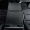 View from the rear seats of work surface console
