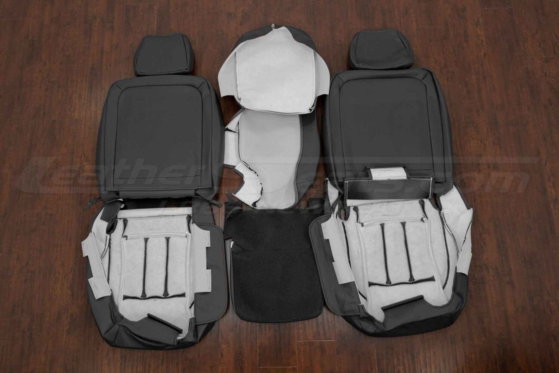 Back view of front seat upholstery