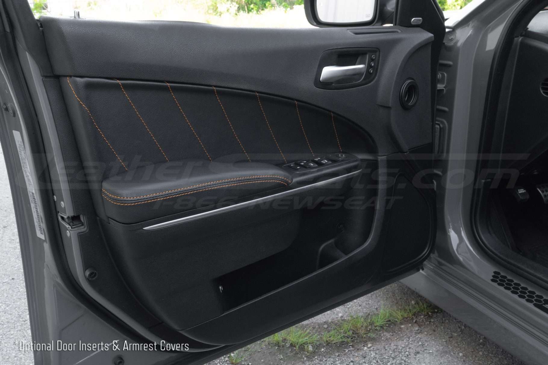 Optional Leather or Vinyl door insert and armrest covers- installed