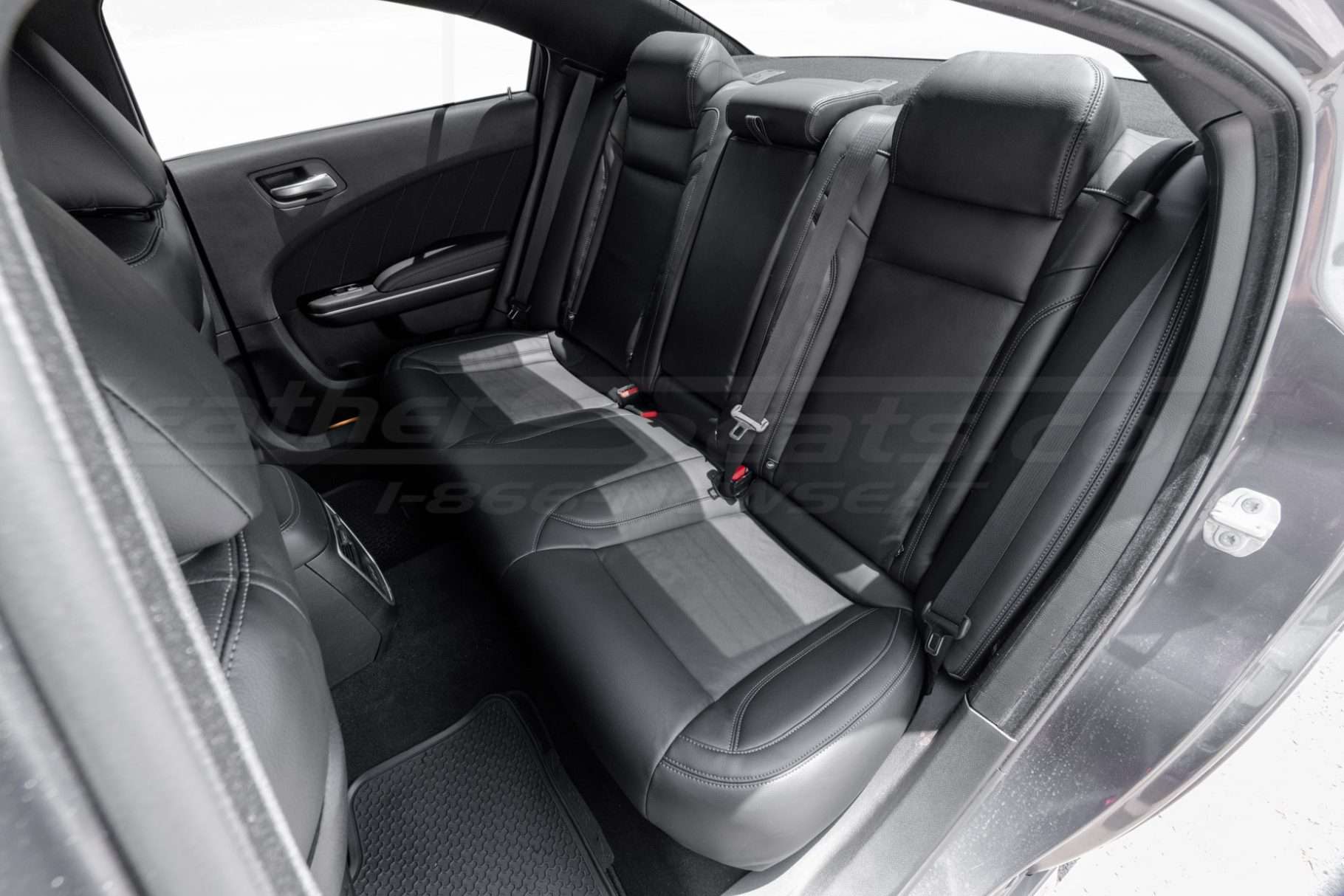 2015-2023 Dodge Charher with custom black leather seats - Rear seat driver side installed