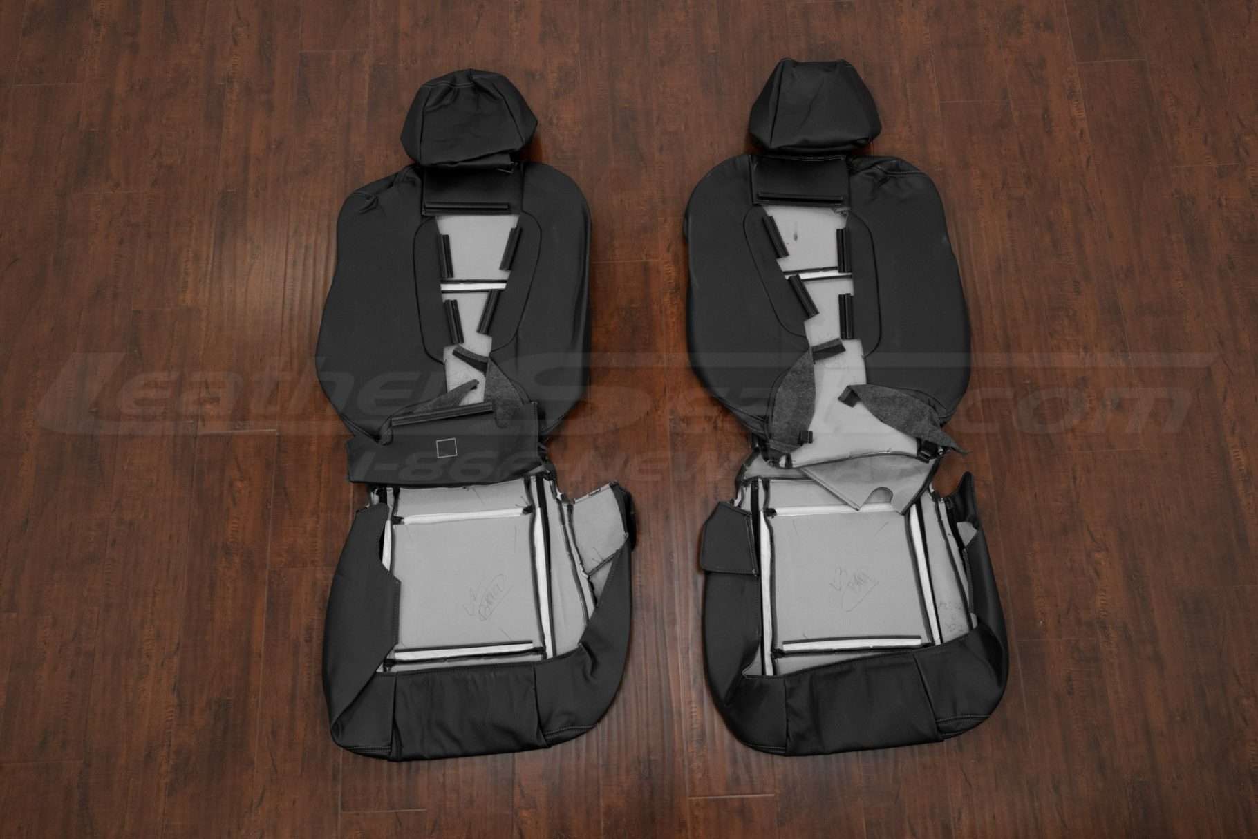 Front seat leather upholstery kit flipped