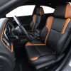 Dodge Charger installed leather seats in Black with Orange wings - Front driver seat