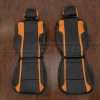 2015-2023 Dodge Charger Leather Seat Upholstery Kit - Black/Orange - Front seat uphosltery