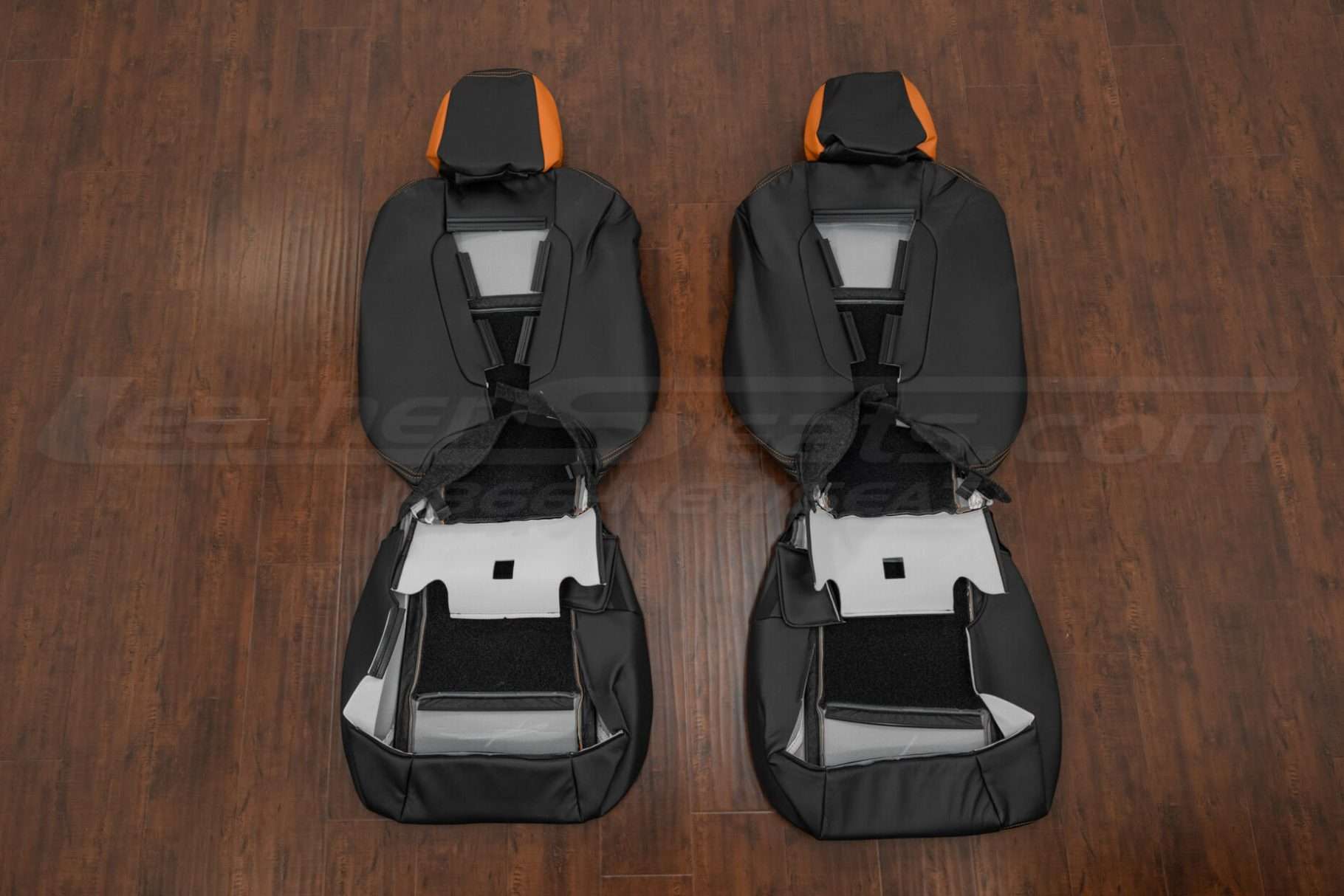 Back view of front seat upholstery