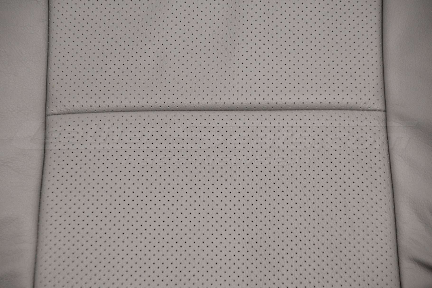 Perforated body section of backrest upholstery