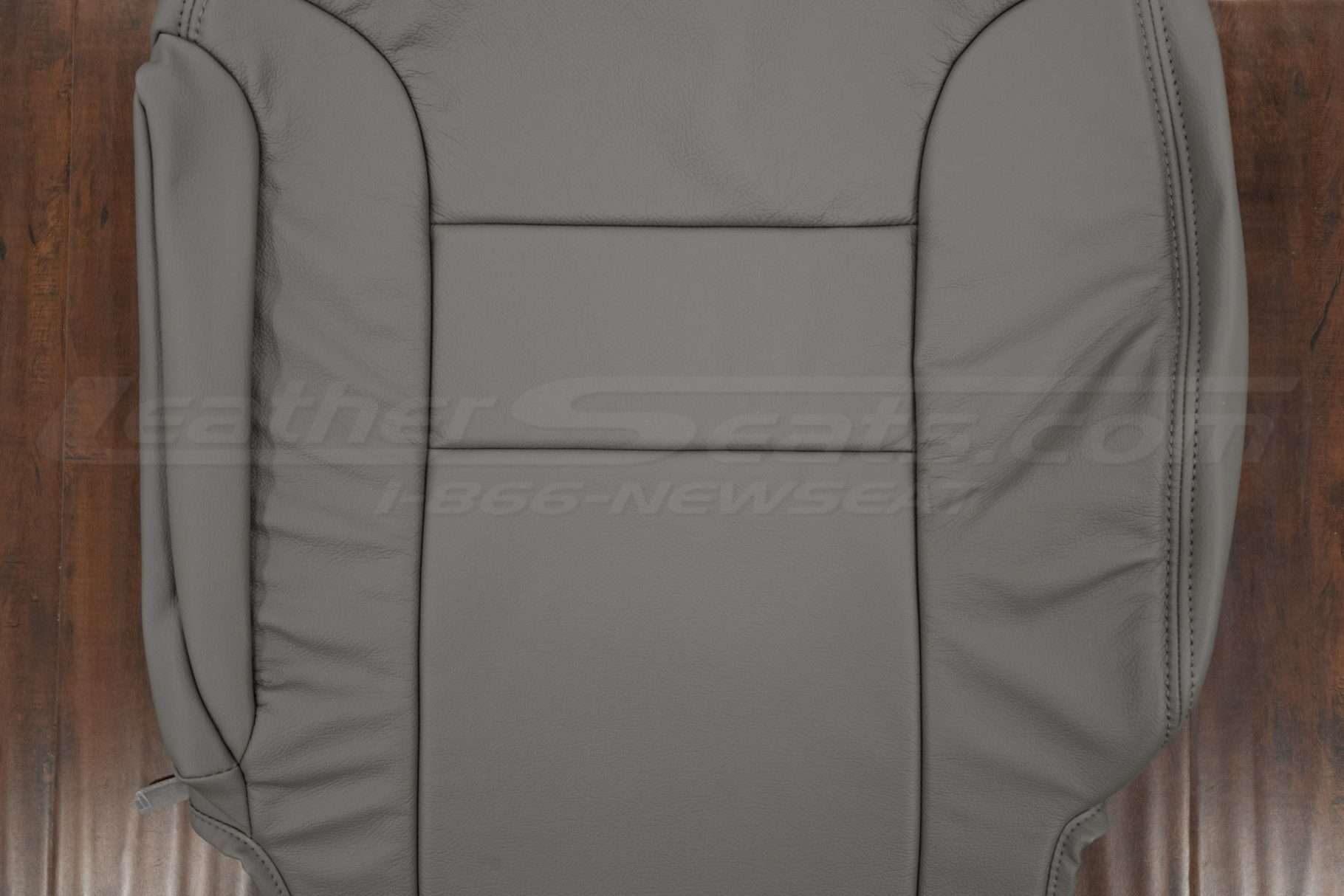 Insert section of smoke leather backrest upholstery