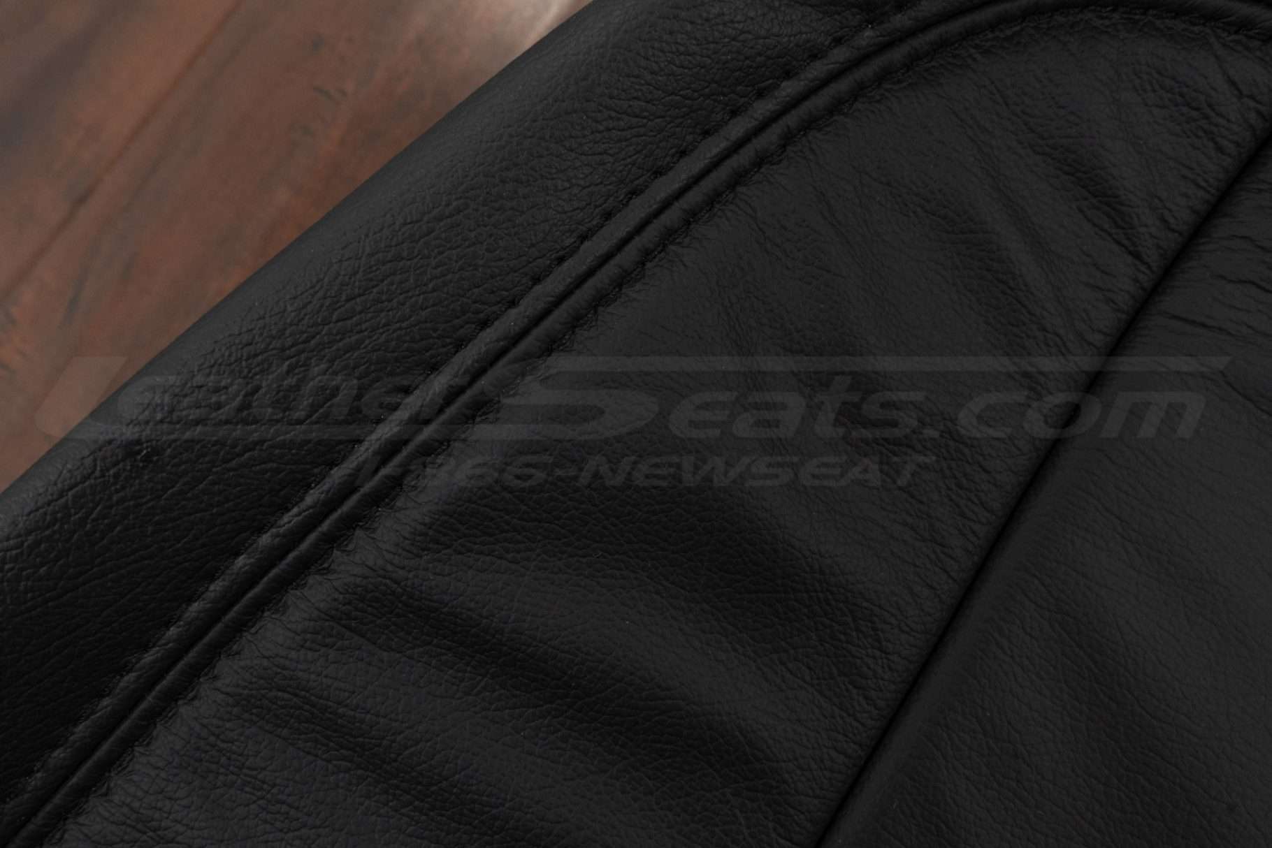 Black double-stitching close-up