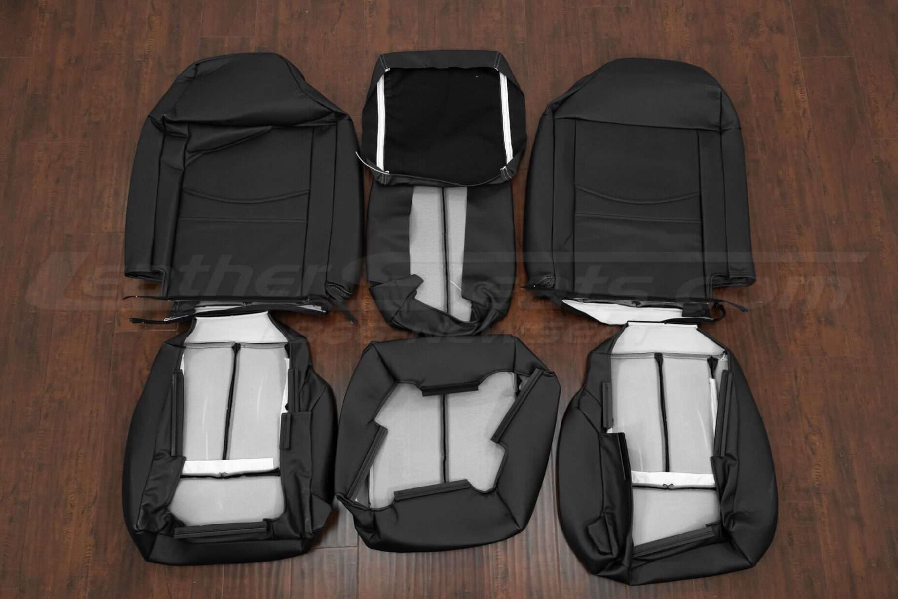 Front seat 40/20/40 leather upholstery flipped