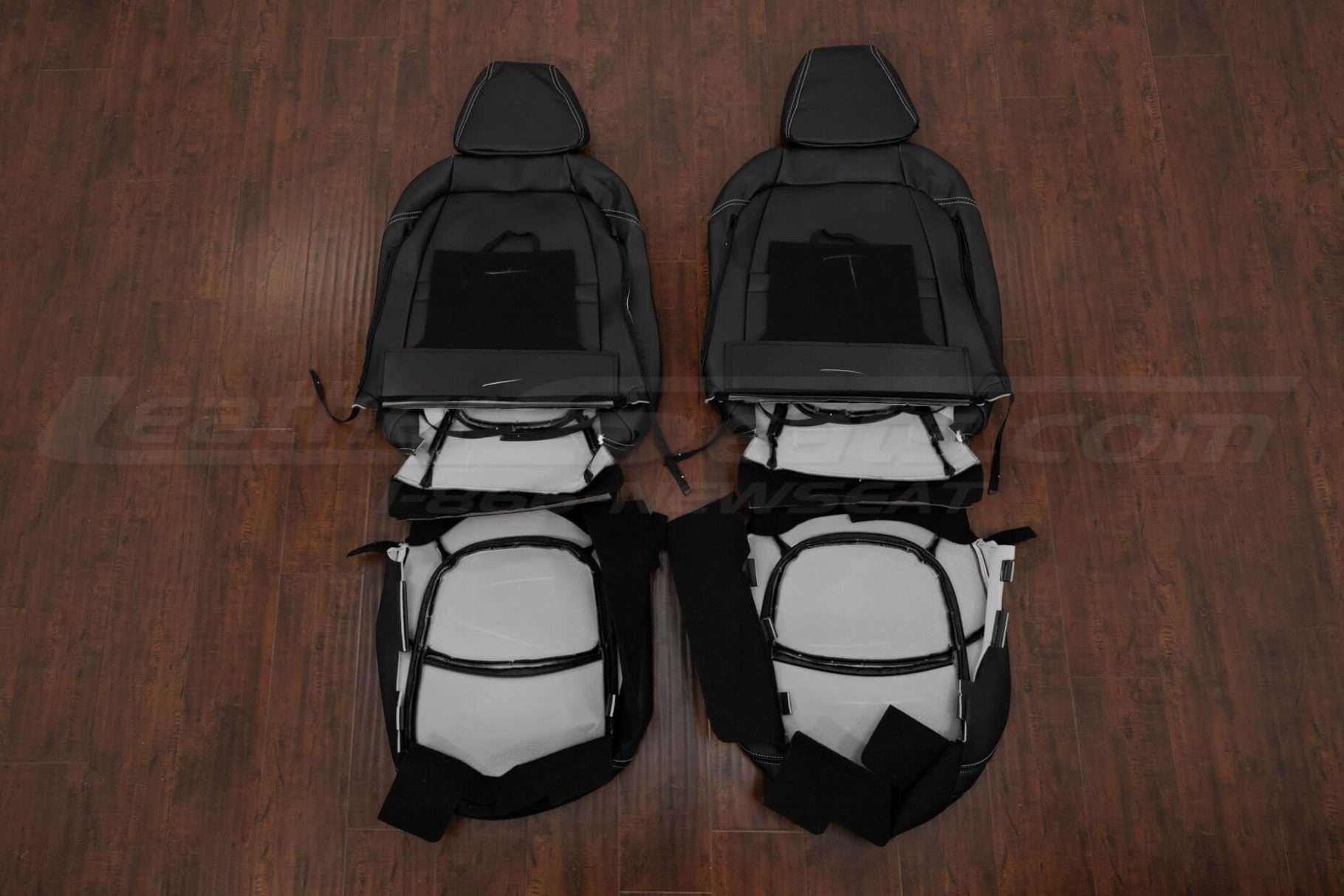 Front seat upholstery flipped