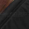 Black double-stitching on black leather