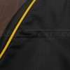 Contrasting Velocity Yellow Piping on black leather