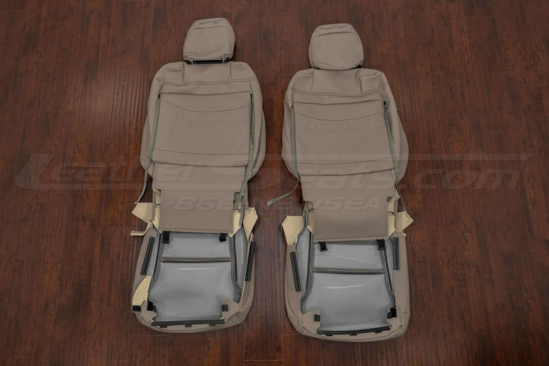 Front seat upholstery flipped