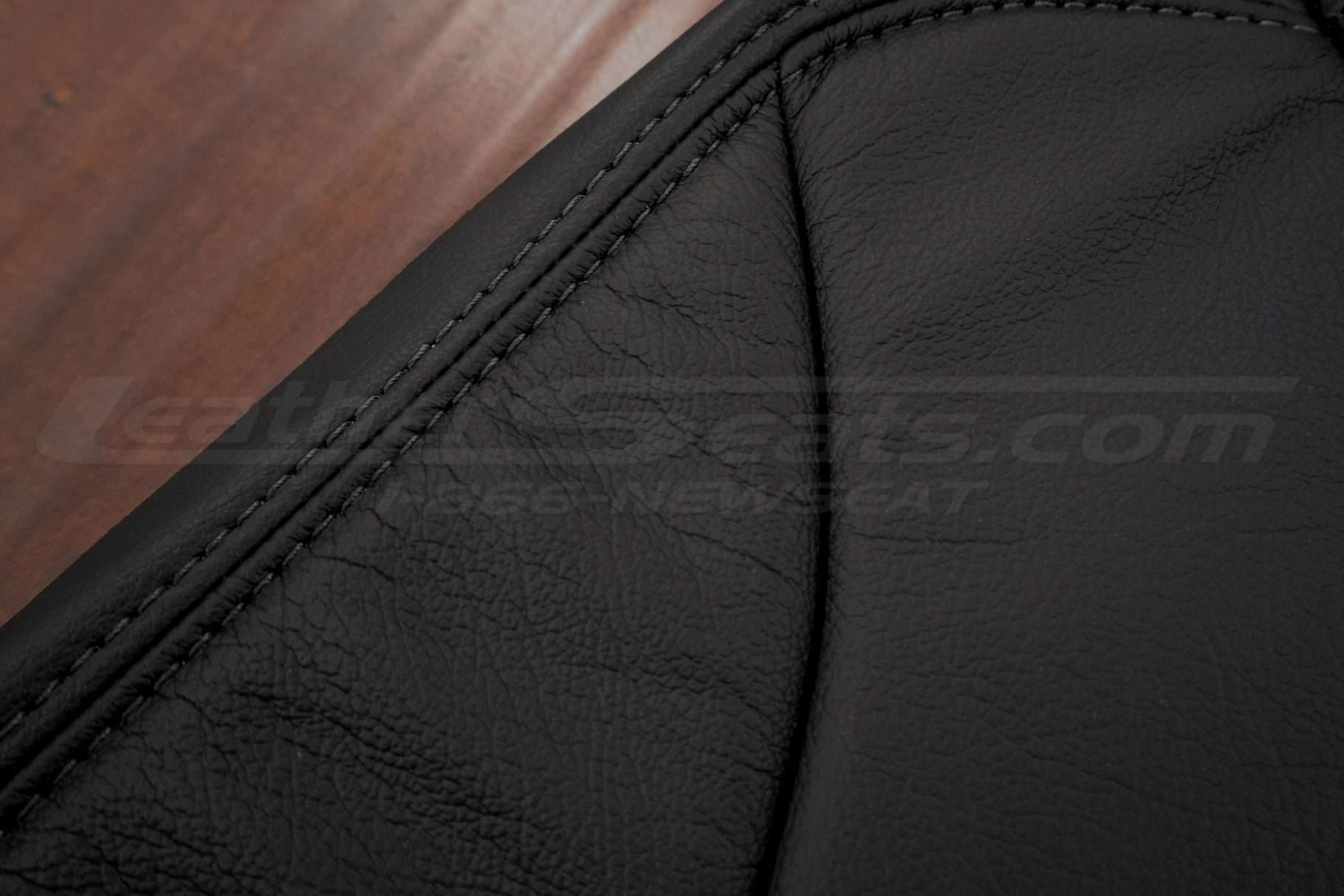 Black stitching on black backrest upholstery