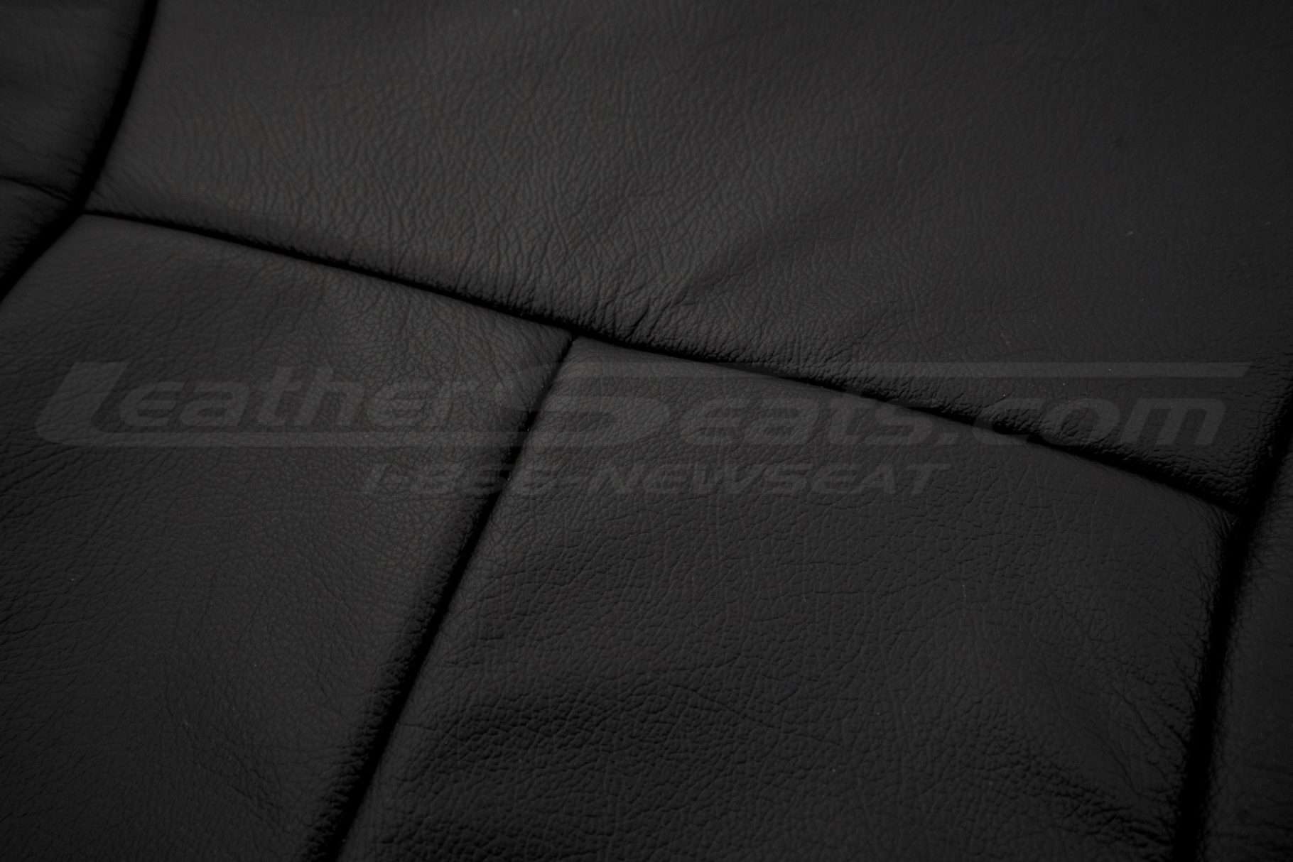 Black leather texture close up for Chevrolet Colorado upholstery