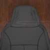 Headrest section of leather backrest upholstery