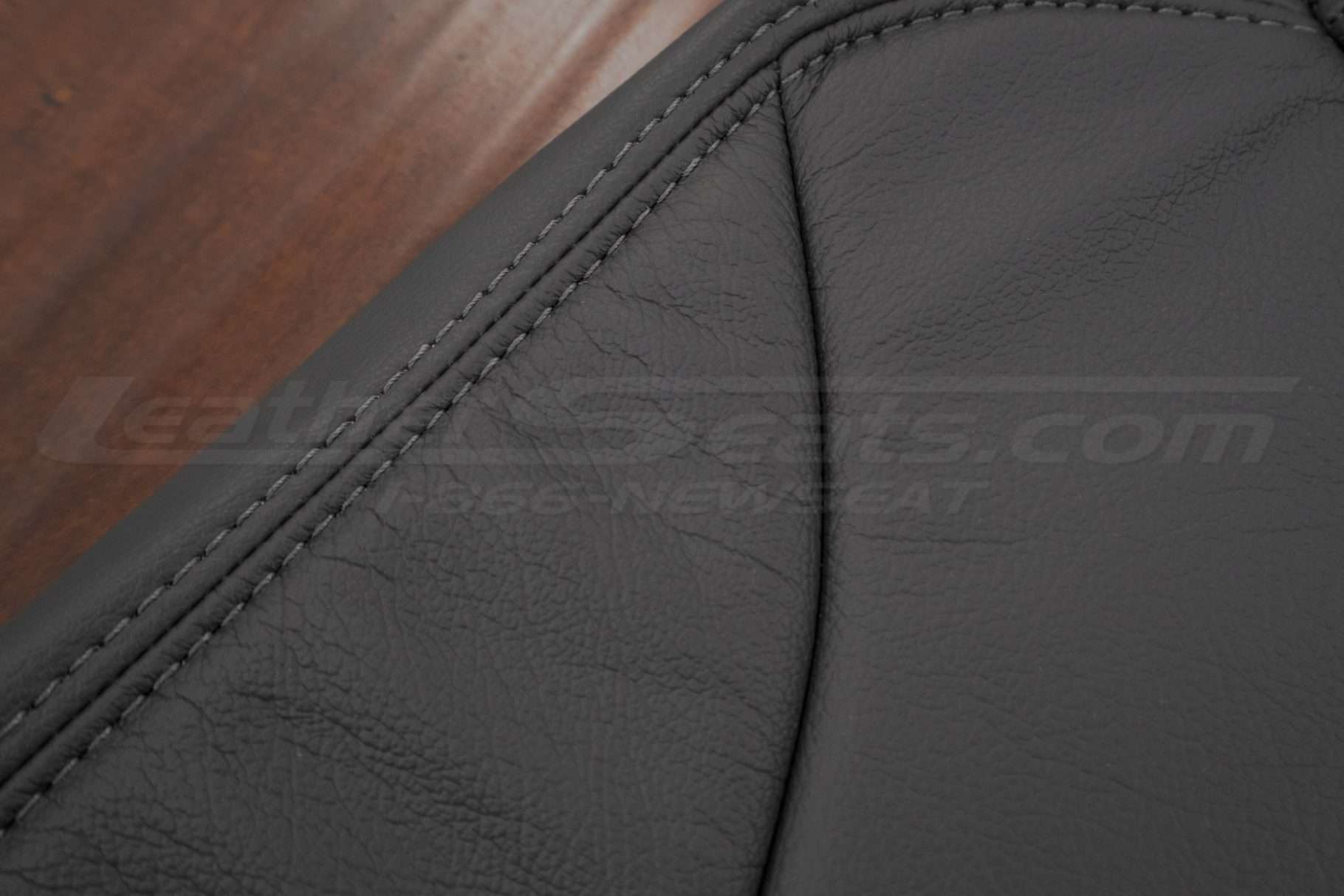 Matching Graphite stitching on graphite leather