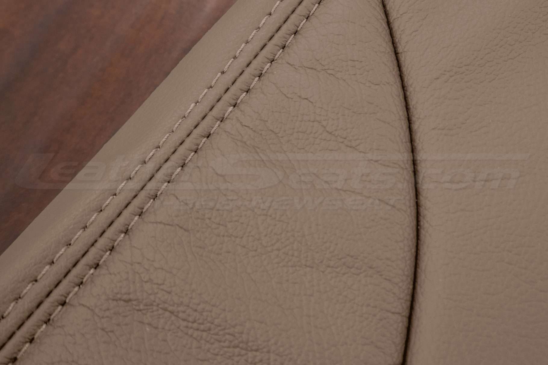 Sandstone stitching on sandstone leather