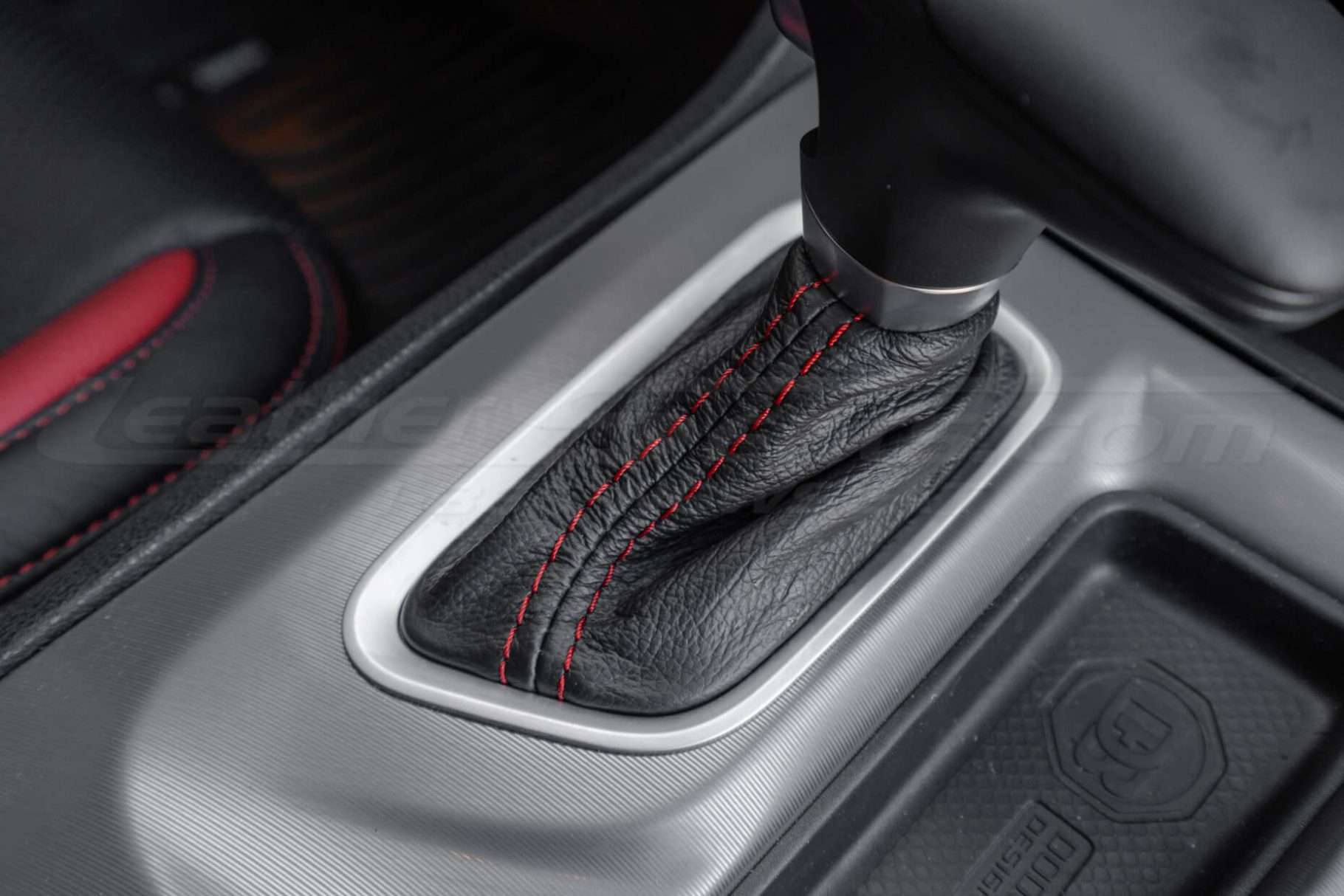 Installed aftermarket leather shift boot uphosltery installed