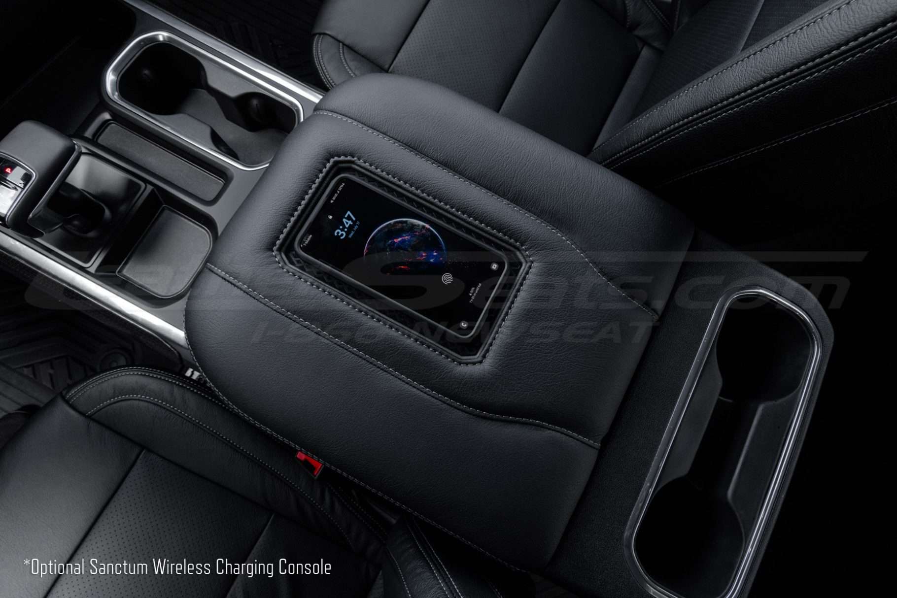 Wireless phone charging console for Chevy trucks