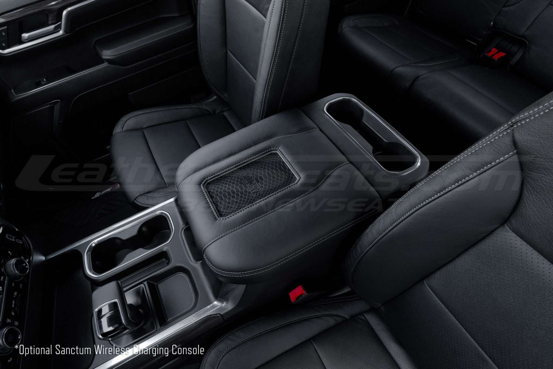 Optional Sanctum Wireless phone charging center console for 2019+ Chevrolet Silverado Trucks