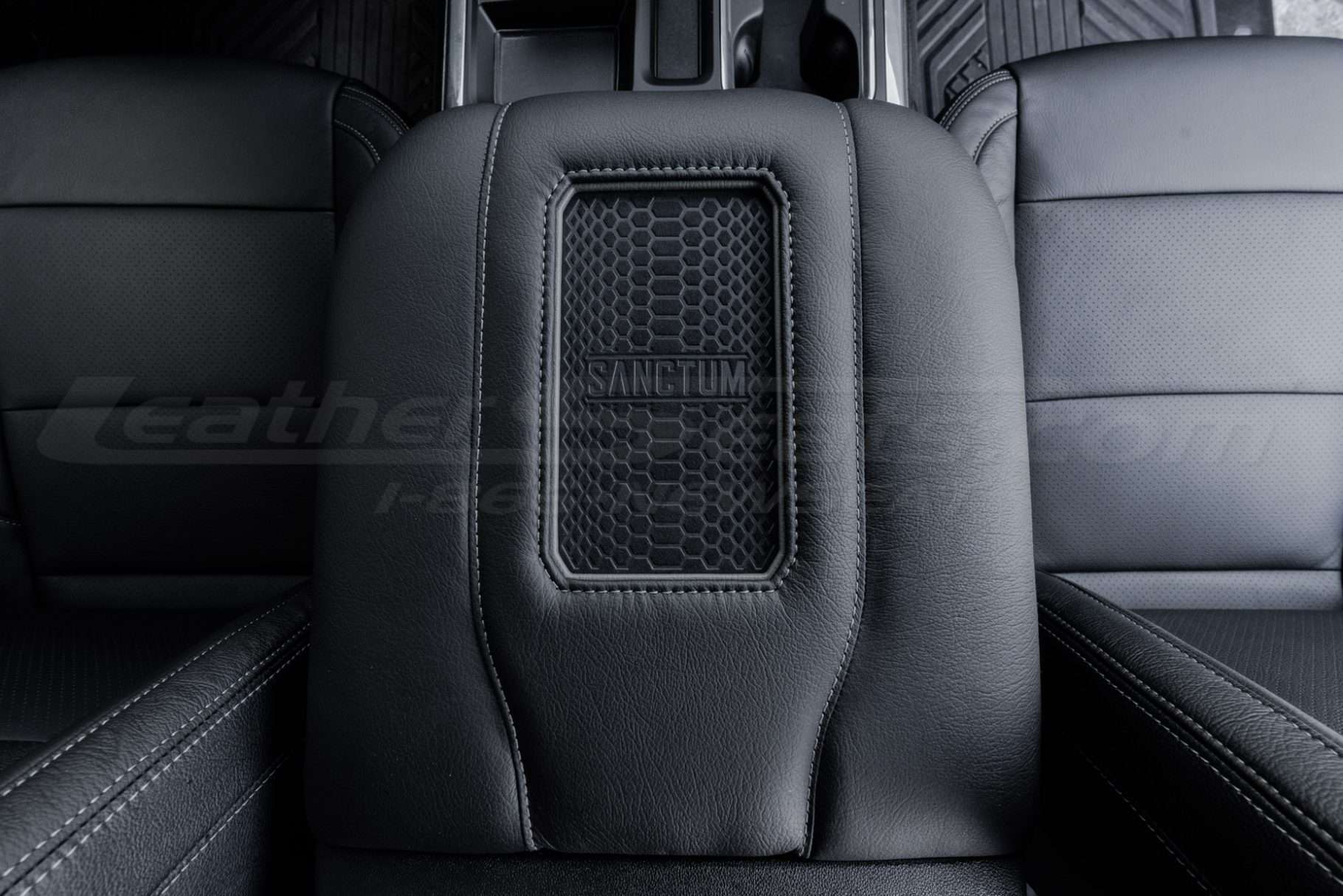 Top -down view of installed sanctum charging console