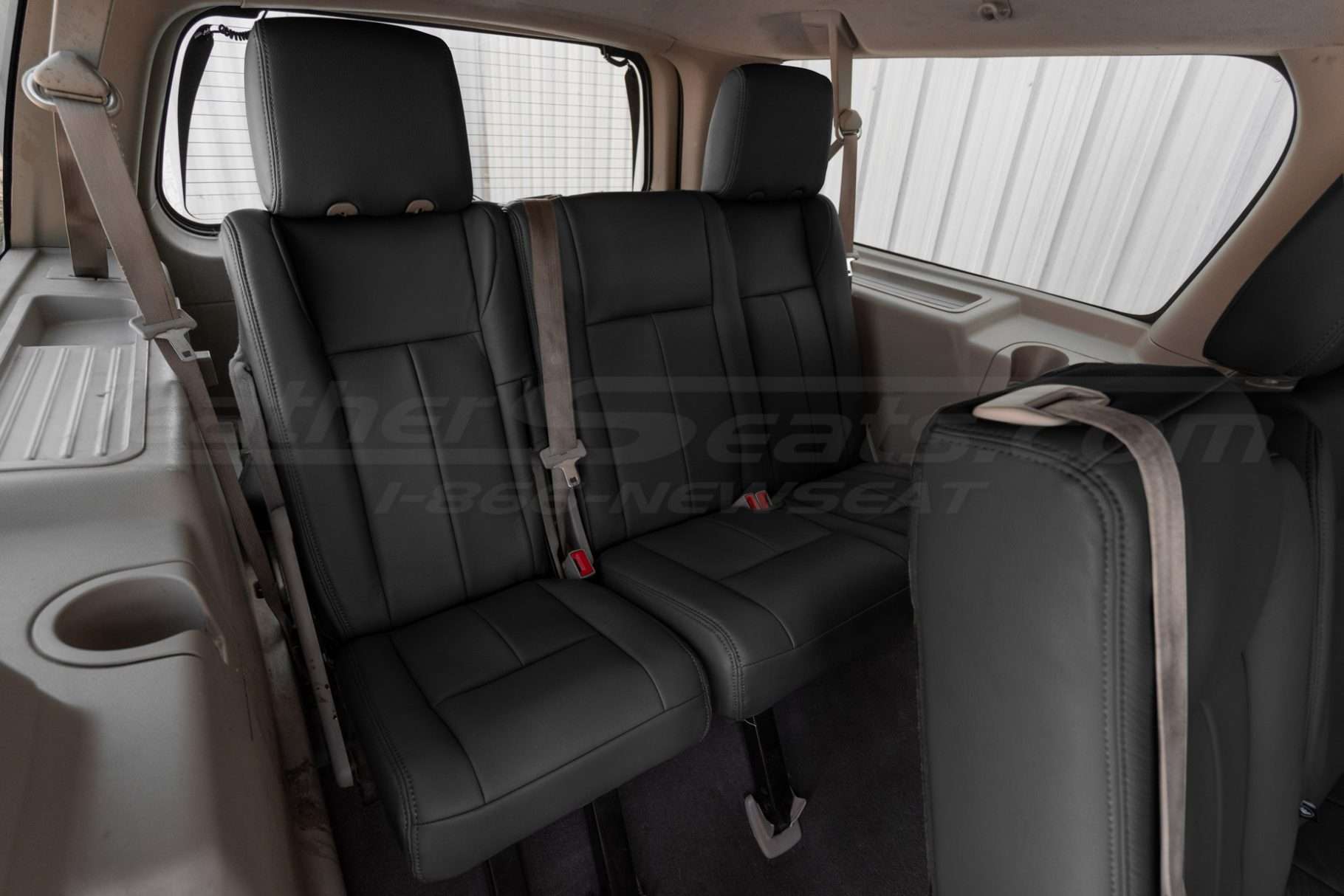 Third row installed leather aftermarket upholstery for Ford Expedition SUV
