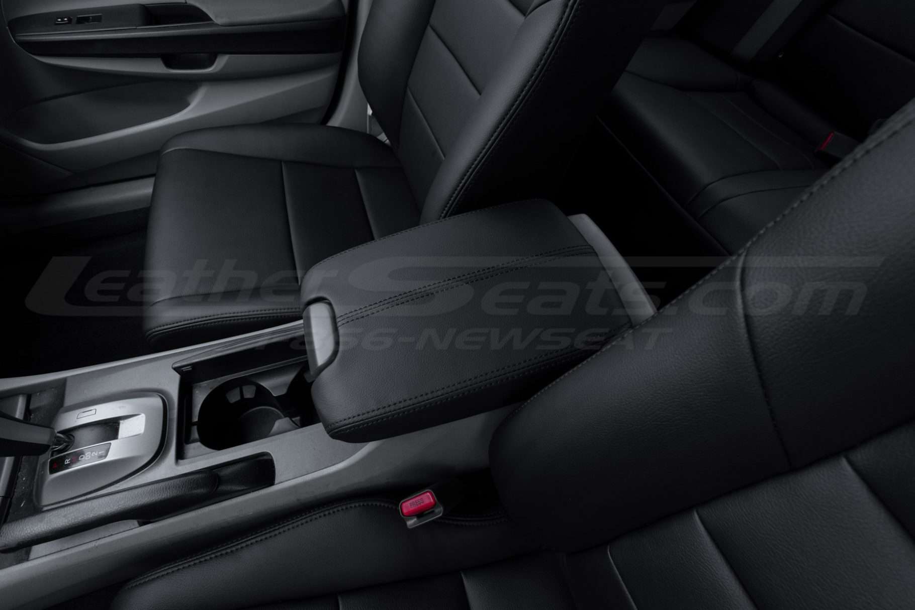 Aftermarket leather console lid cover for honda accord - installed