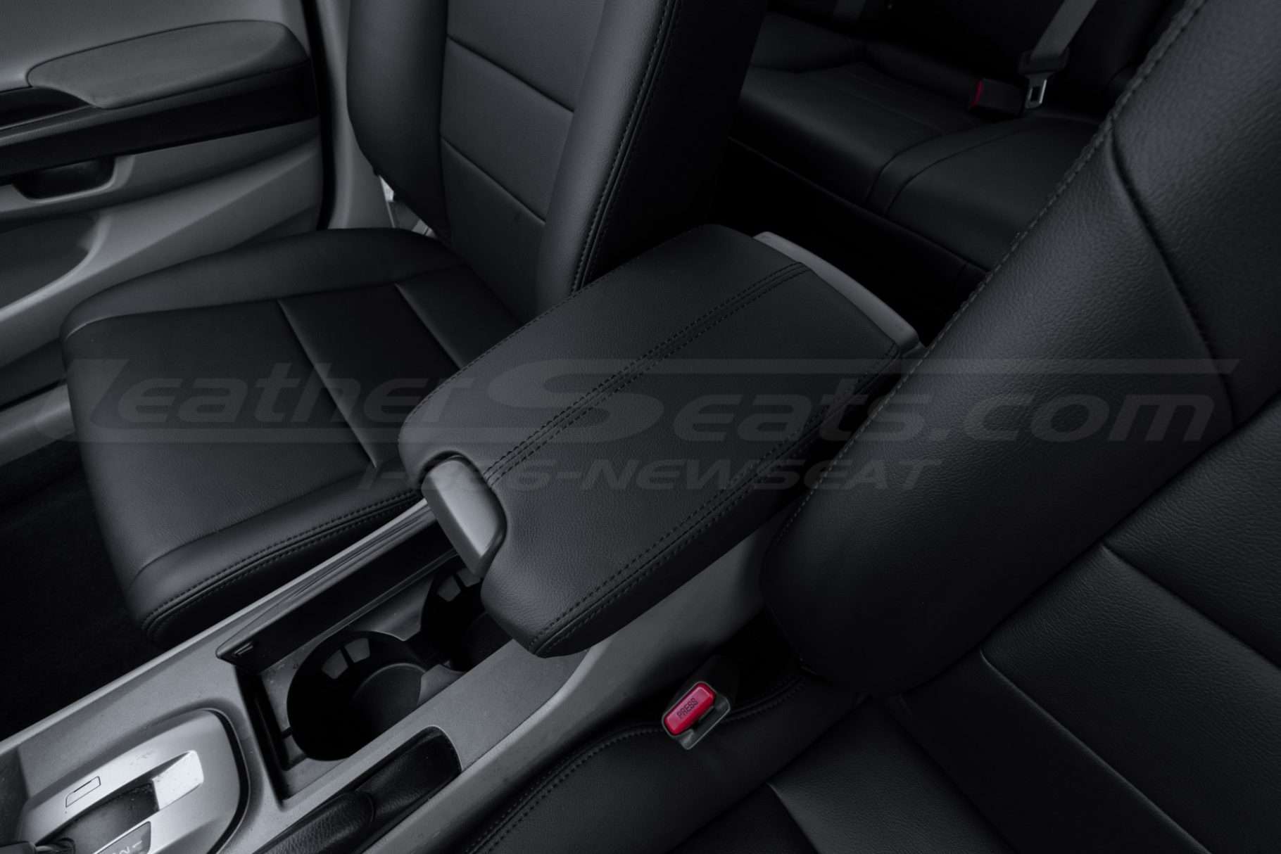 2008-2012 Honda Accord installed leather console lid cover in black
