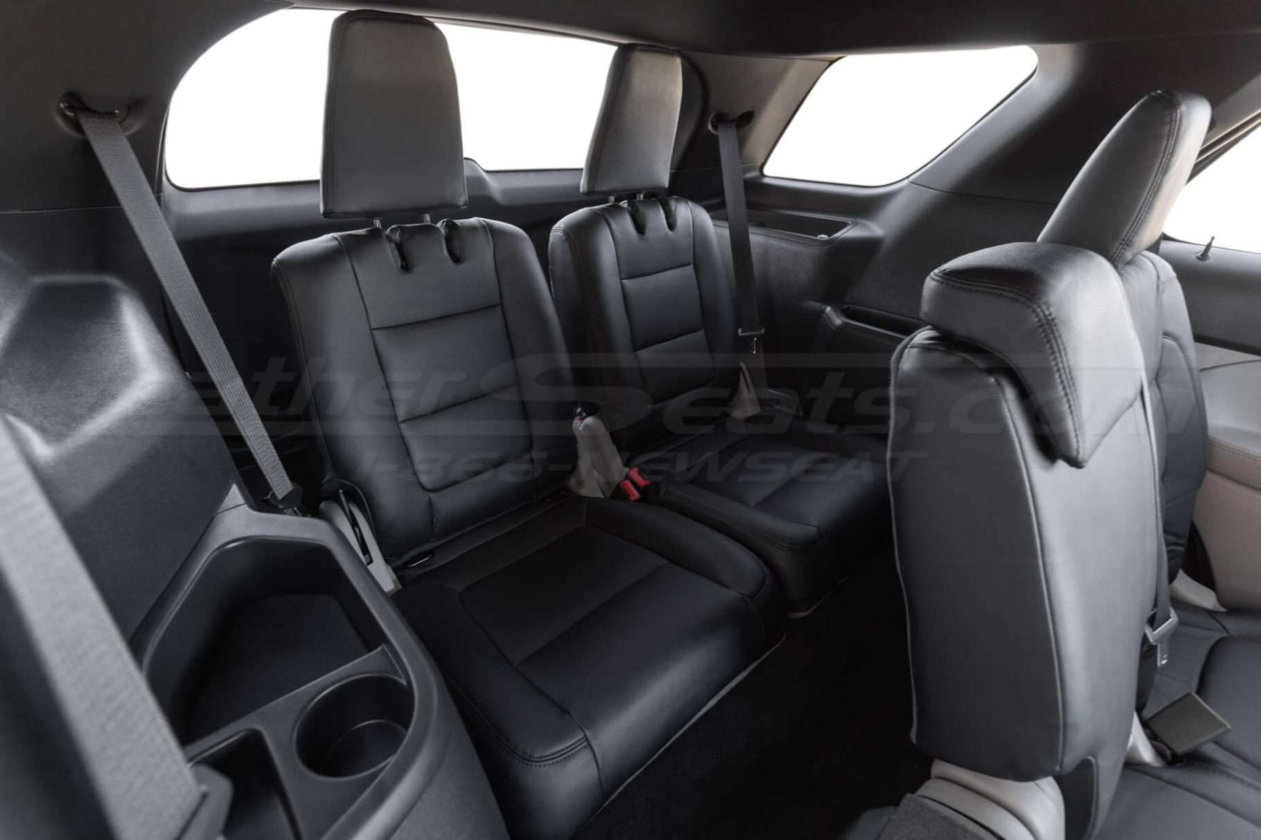 013 Ford Explorer third row installed leather upholstery in black